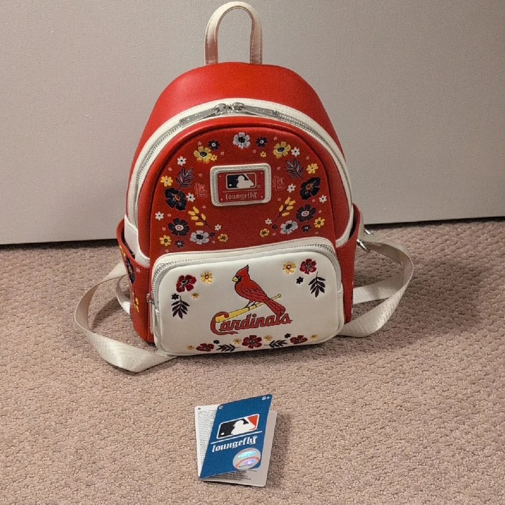 Loungefly MLB St. Louis Cardinals Floral Embroidered Mini Backpack